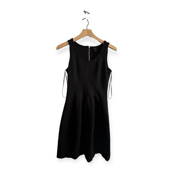 J Crew Black Pleated Flare  Dress, Size 00, Sleeveless Mini Dress - Picture 1 of 12